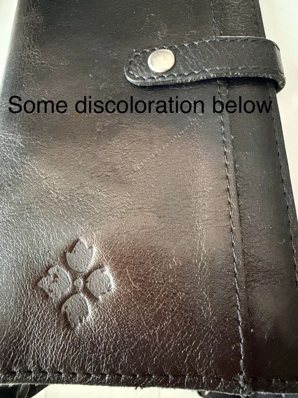Patricia Nash Black Leather Wristlet Wallet